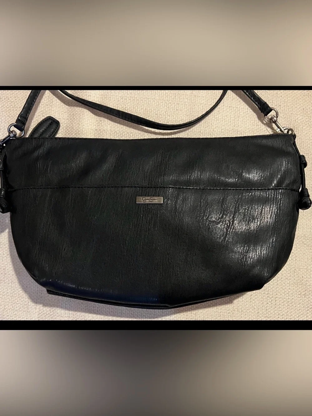 Jessica Simpson Black Shoulder Bag with Bow Accent